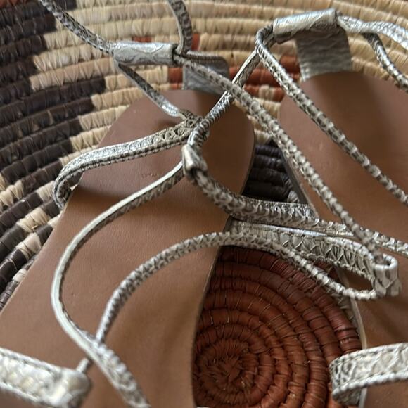 Lace up snakeskin gladiator sandals size 8 - Picture 2 of 4